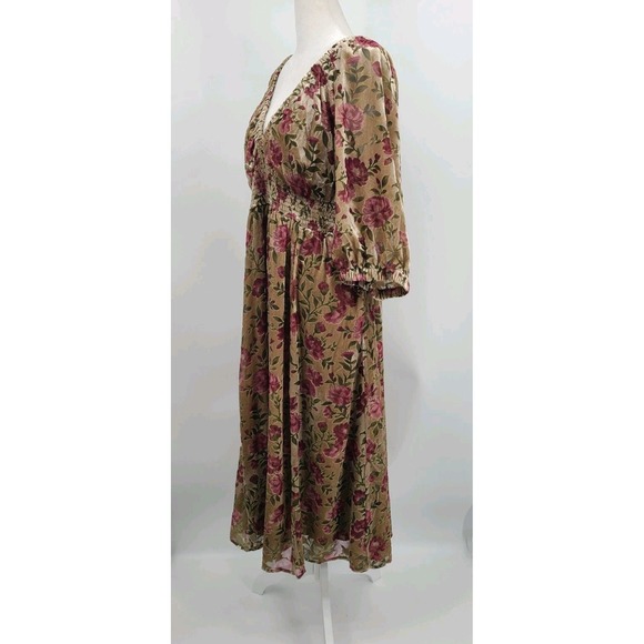 Torrid Velvet Burnout Floral Midi Women Dress 1X Coquette Fairy Whimsy Indie - Picture 15 of 16